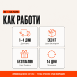 Доставка 1-4 дни, безплатна над 3 кейса, 14 дни право на връщане